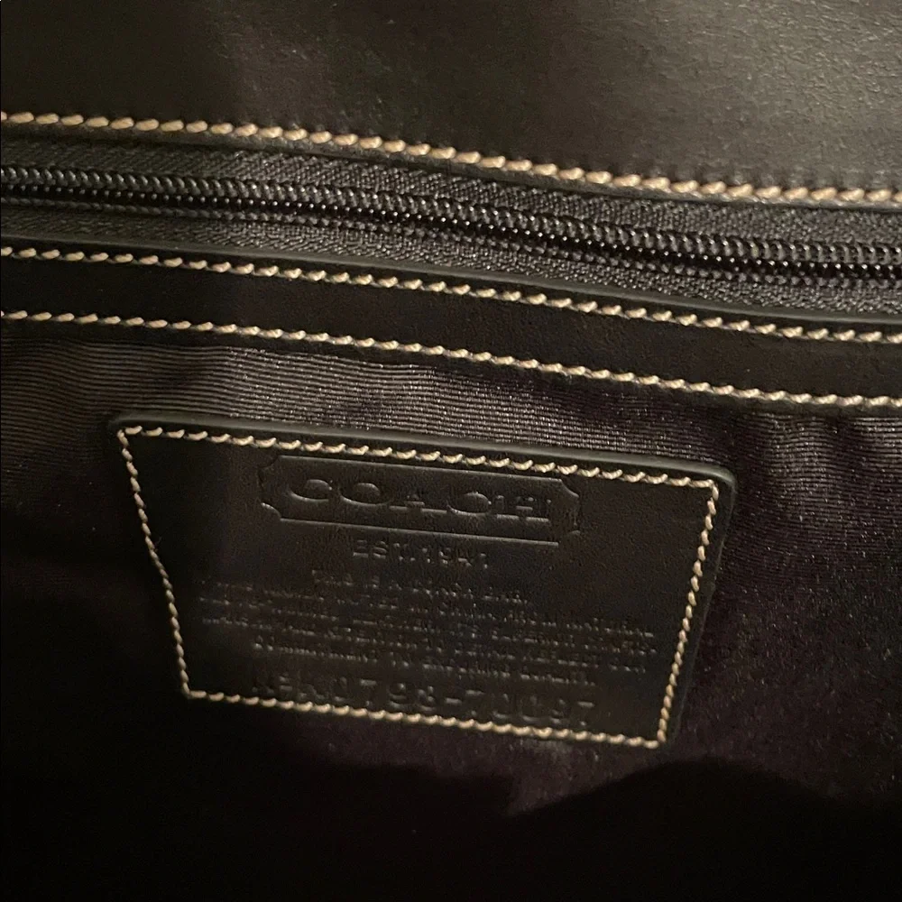 Coach Black Leather Men's thin Briefcase with Top Handles new with out tags